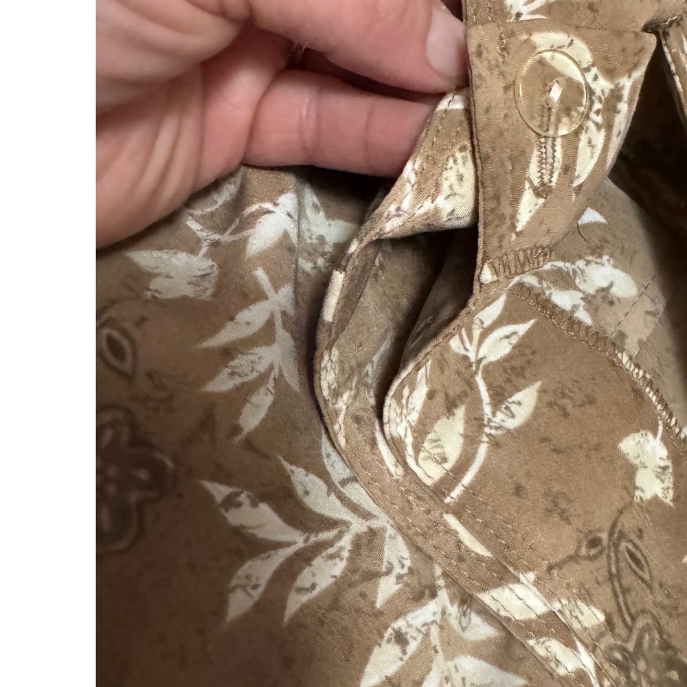Wrothingon Floral Botanical Wrap Skirt Women Size M Tan‎ Brown Excellent A-Line - Picture 7 of 9